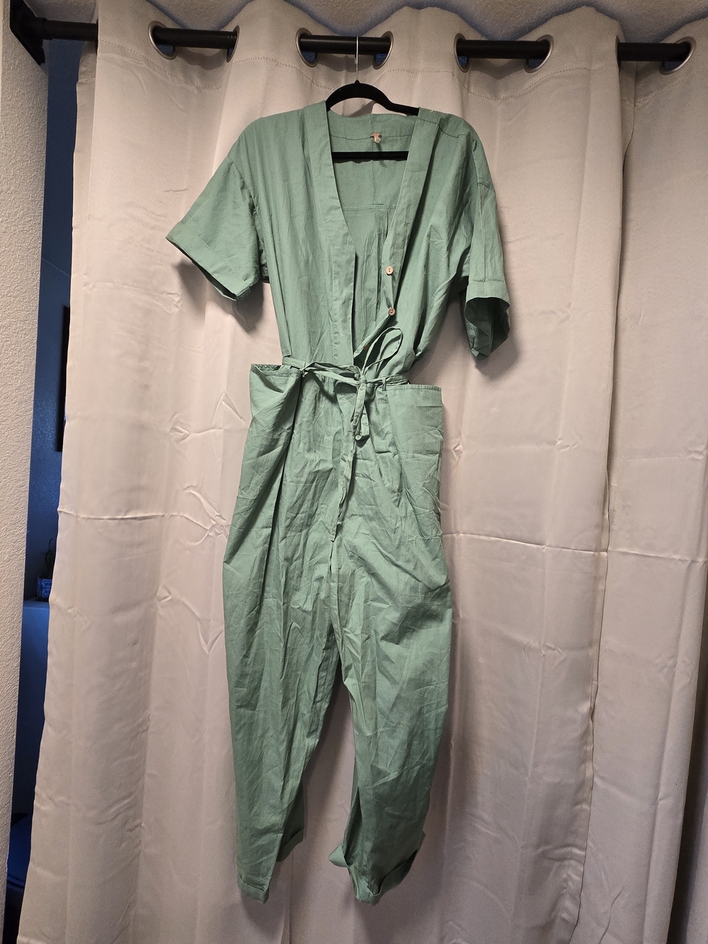 Free People Utility Jumpsuit in Sage Green